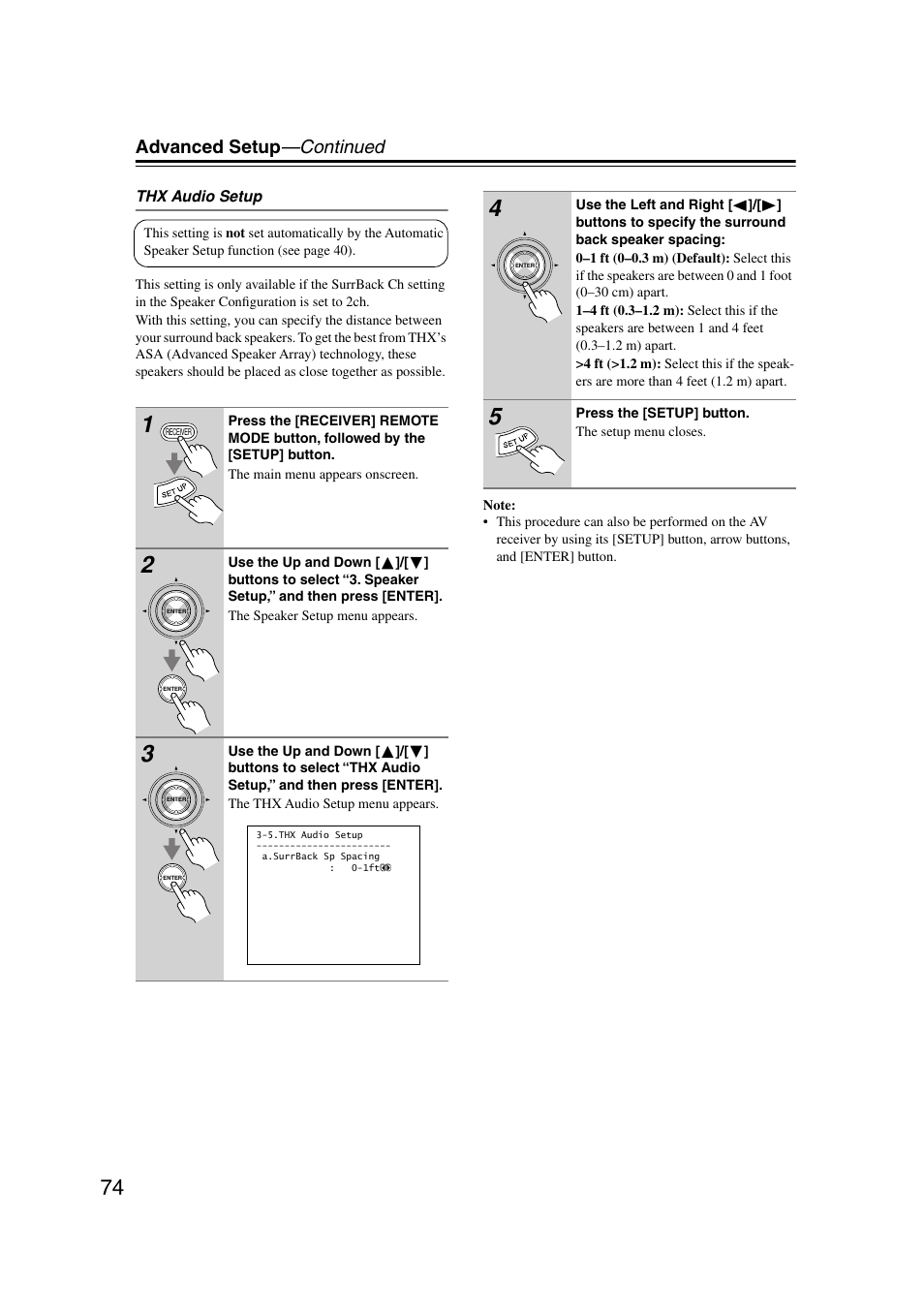 Advanced setup —continued | Onkyo TX-SR804 User Manual | Page 74 / 96