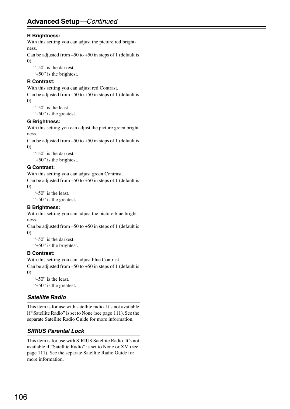 Advanced setup —continued | Onkyo PR-SC886 User Manual | Page 106 / 134