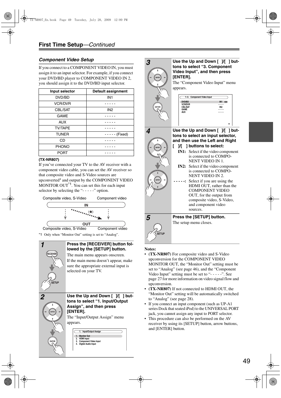 First time setup —continued | Onkyo HT-RC180 User Manual | Page 49 / 148