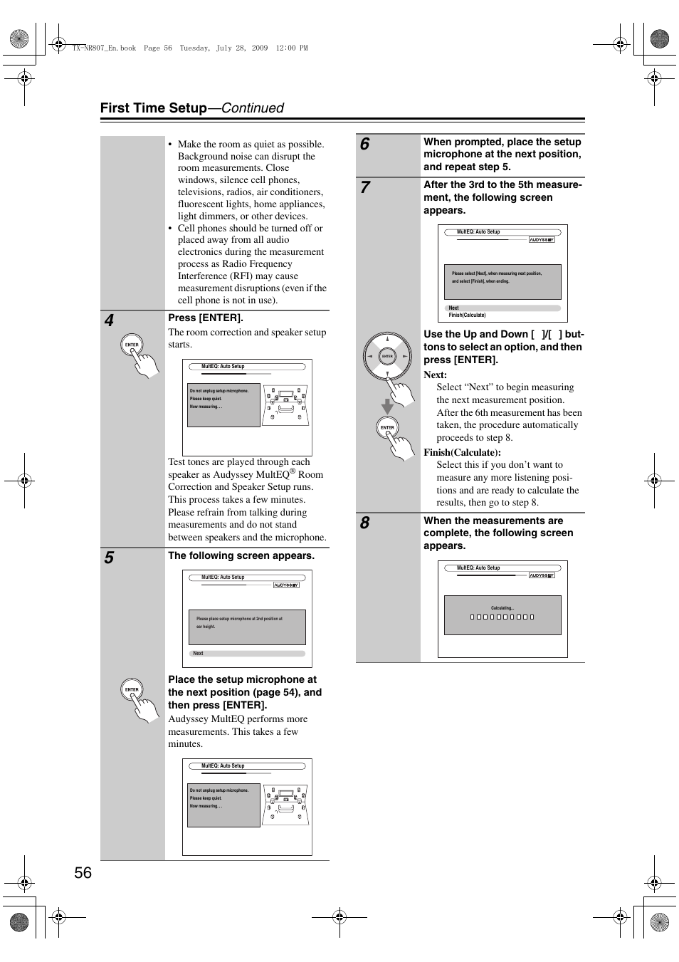 First time setup —continued | Onkyo HT-RC180 User Manual | Page 56 / 148