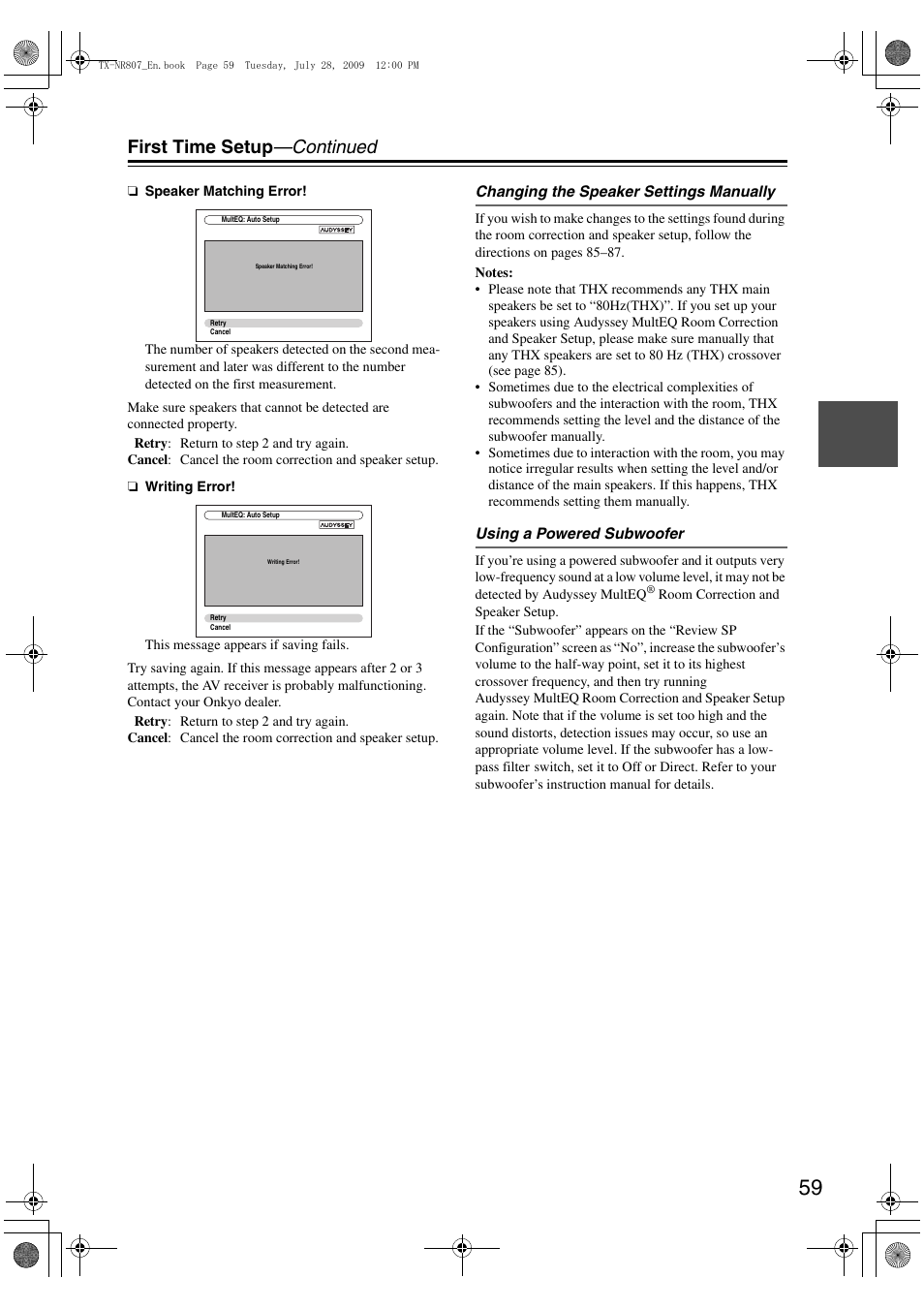 First time setup —continued | Onkyo HT-RC180 User Manual | Page 59 / 148