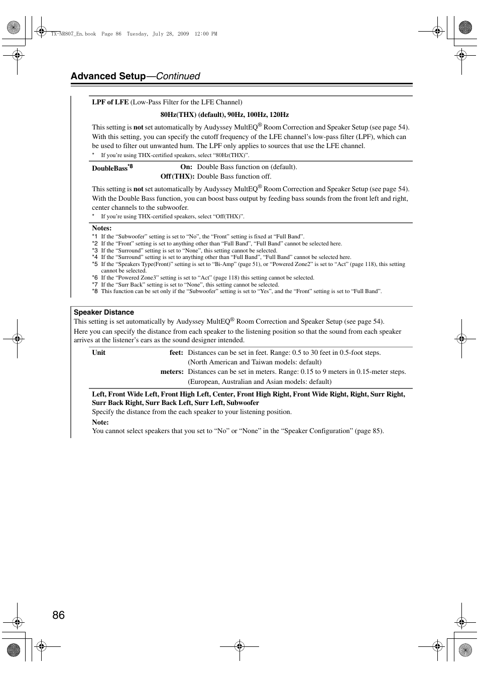 Advanced setup —continued | Onkyo HT-RC180 User Manual | Page 86 / 148