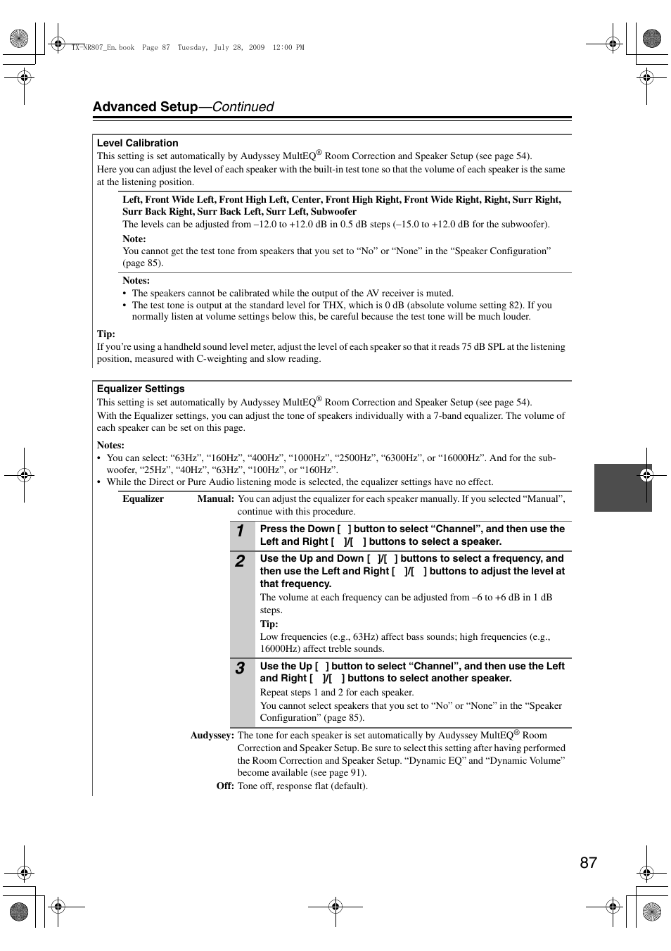 Advanced setup —continued | Onkyo HT-RC180 User Manual | Page 87 / 148