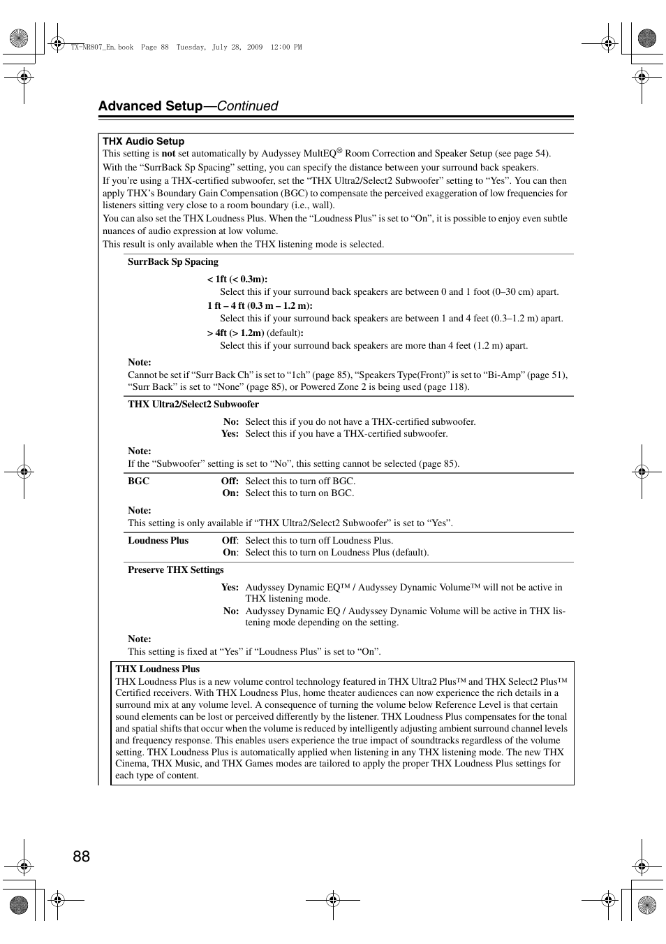 Advanced setup —continued | Onkyo HT-RC180 User Manual | Page 88 / 148