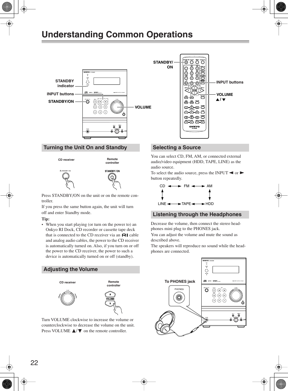 Understanding common operations | Onkyo CR-B8 User Manual | Page 22 / 56