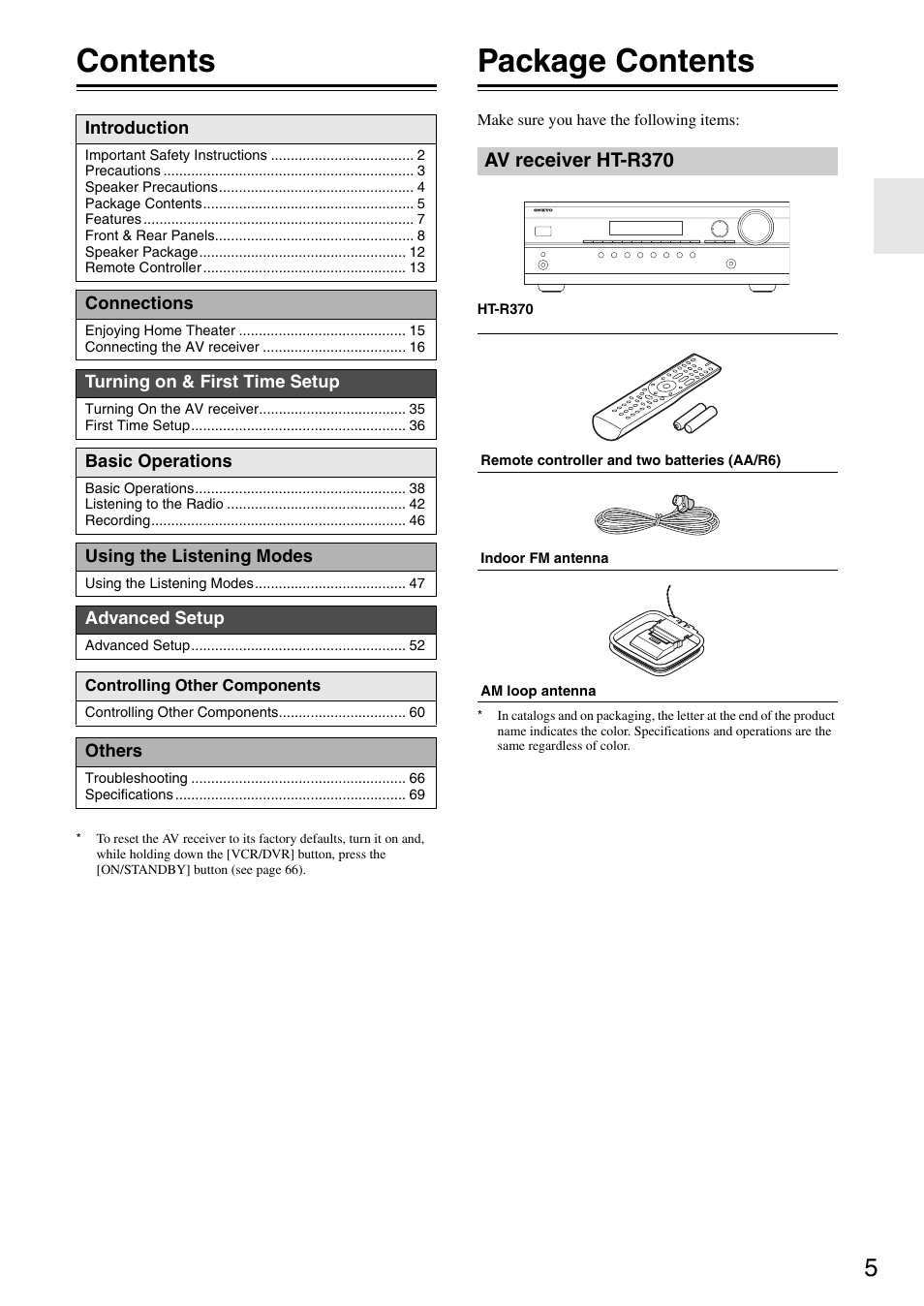 Onkyo HT S3200 User Manual | Page 5 / 72