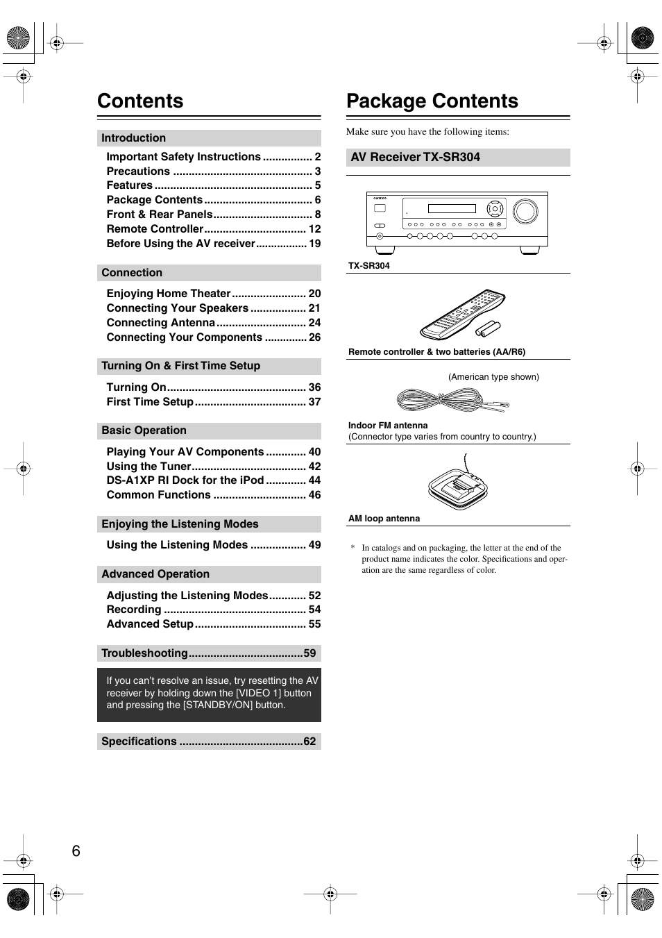 Onkyo HT-S4100 User Manual | Page 6 / 64