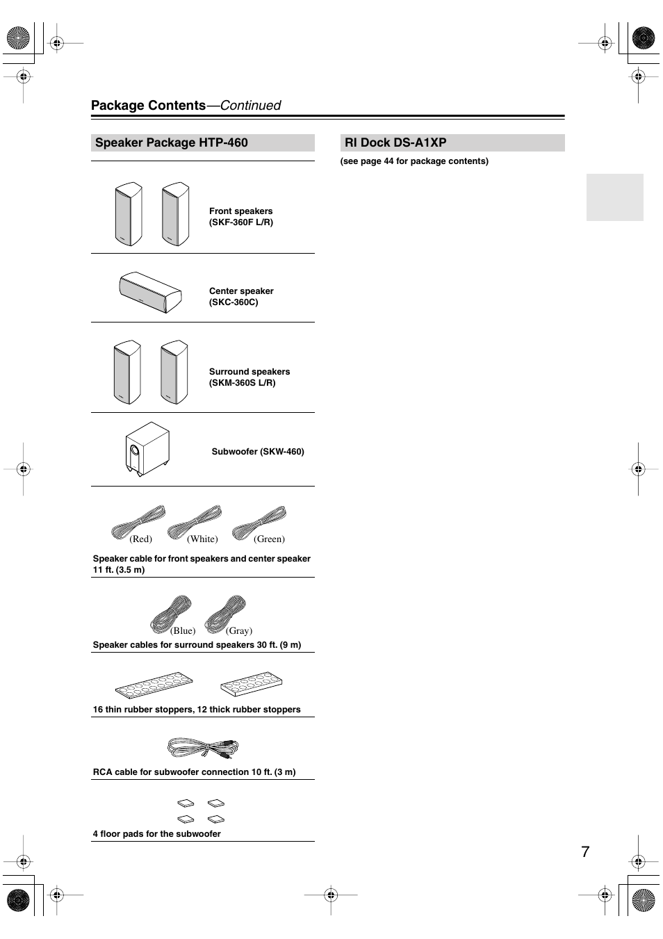 Package contents —continued | Onkyo HT-S4100 User Manual | Page 7 / 64