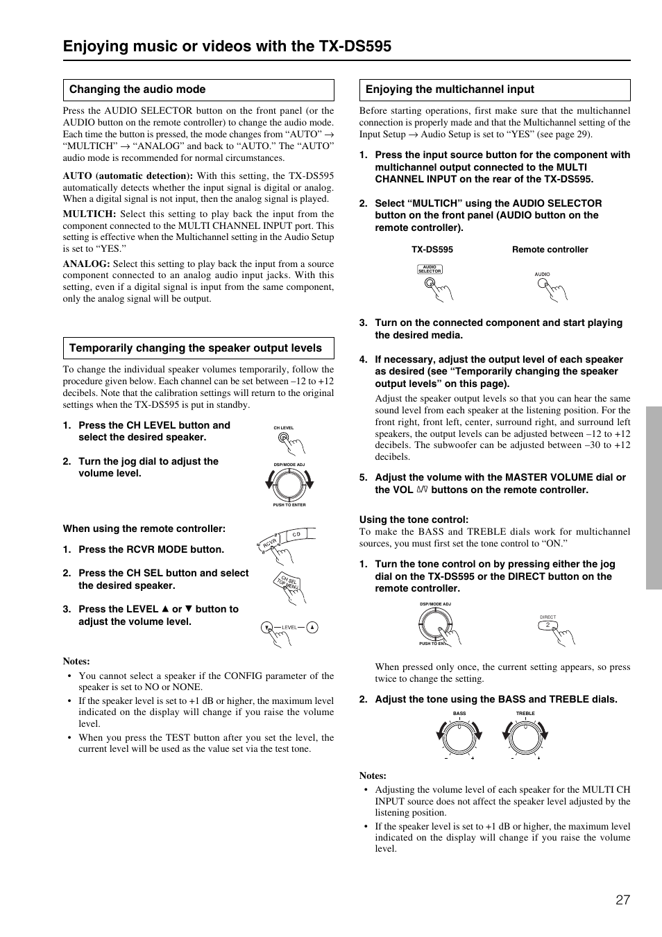 Enjoying music or videos with the tx-ds595 | Onkyo TX-DS595 User Manual | Page 27 / 52