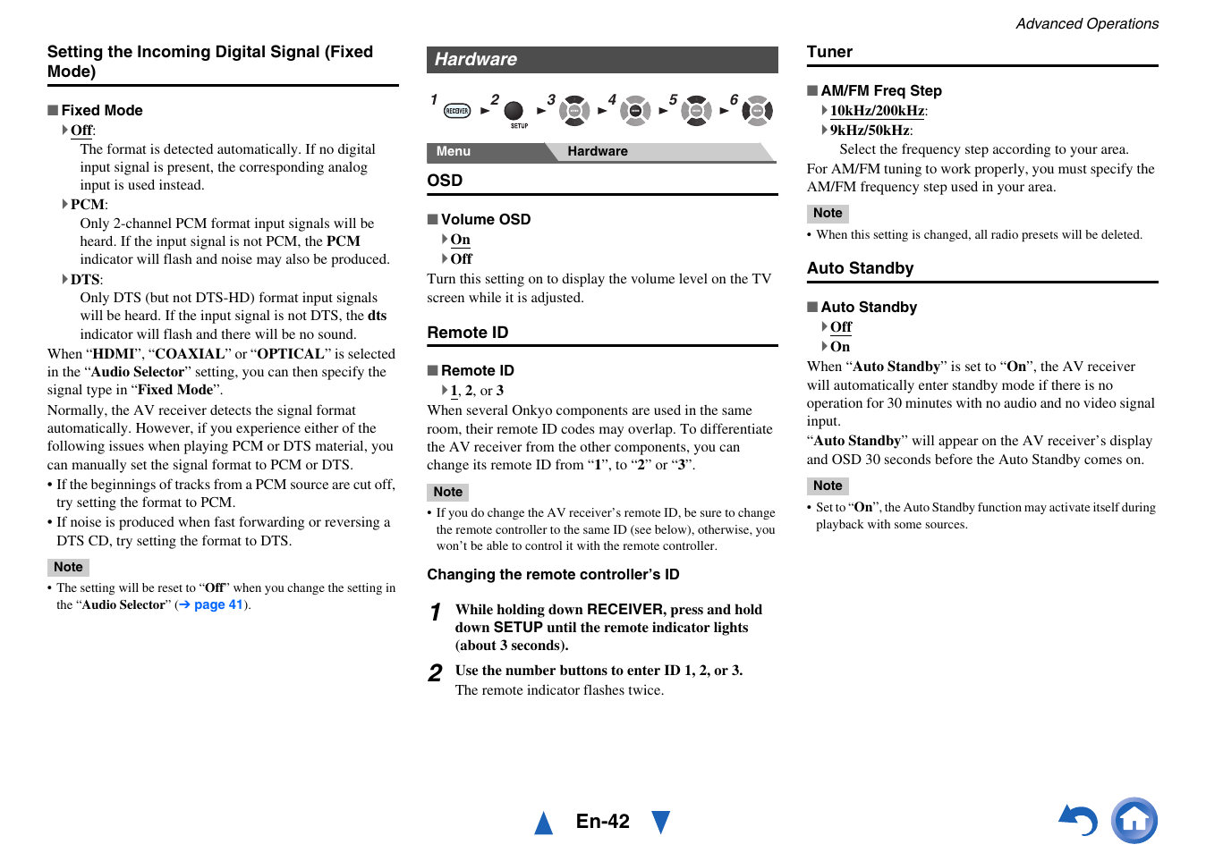 Hardware, En-42 | Onkyo HT-RC430 User Manual | Page 42 / 64