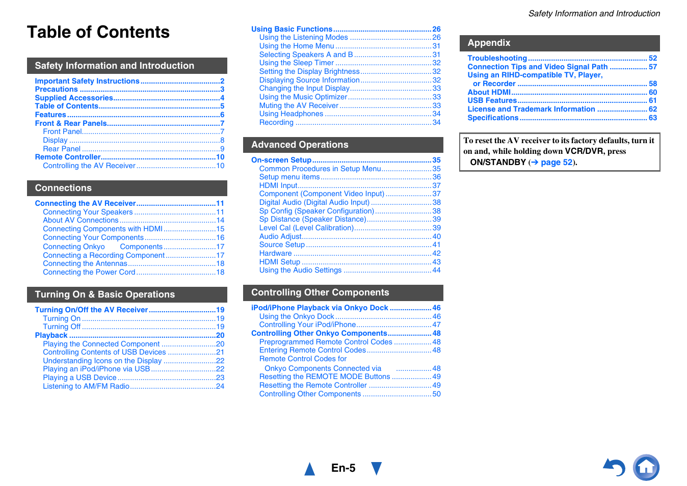 Onkyo HT-RC430 User Manual | Page 5 / 64