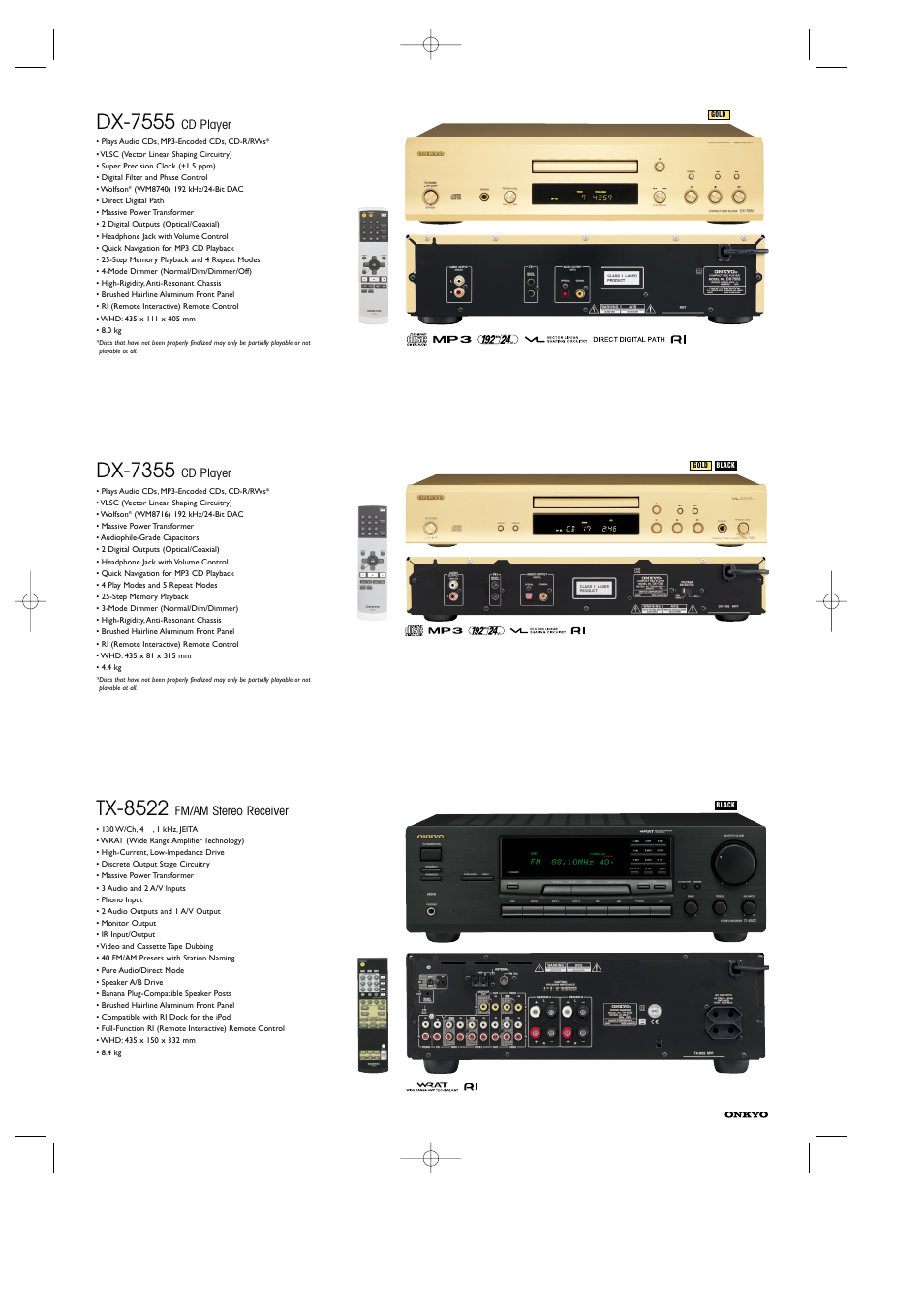 Onkyo DX-7355 User Manual | 8 pages