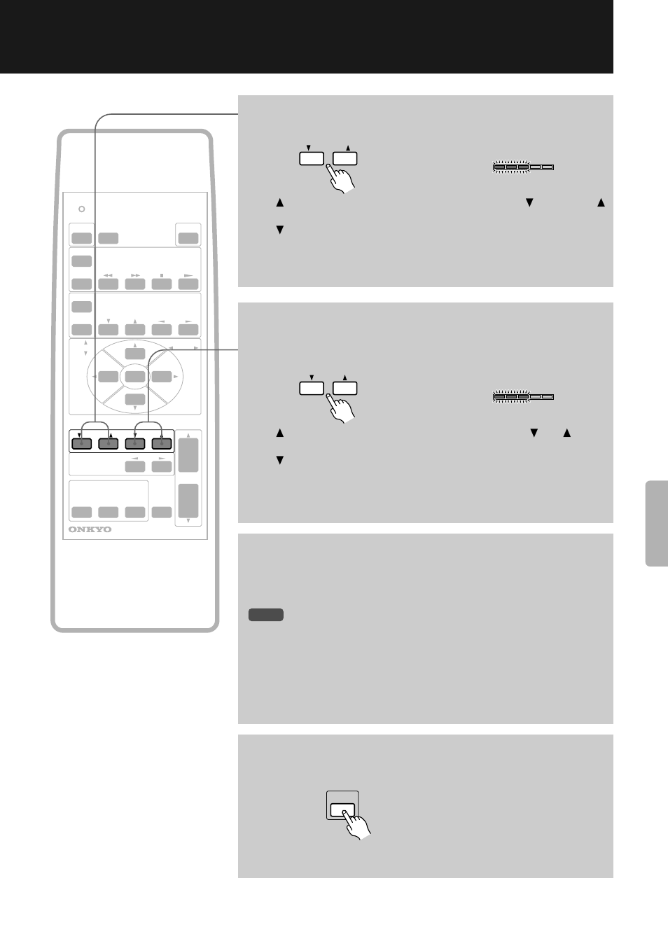 6 adjust the volume level of the surround sound, 7 adjust the volume level of the subwoofer, Press the power button on the remote controller | Onkyo PHC-5 User Manual | Page 13 / 20