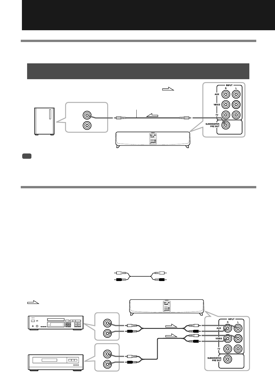 Connections (continued), Connecting to video/aux input jacks | Onkyo PHC-5 User Manual | Page 8 / 20