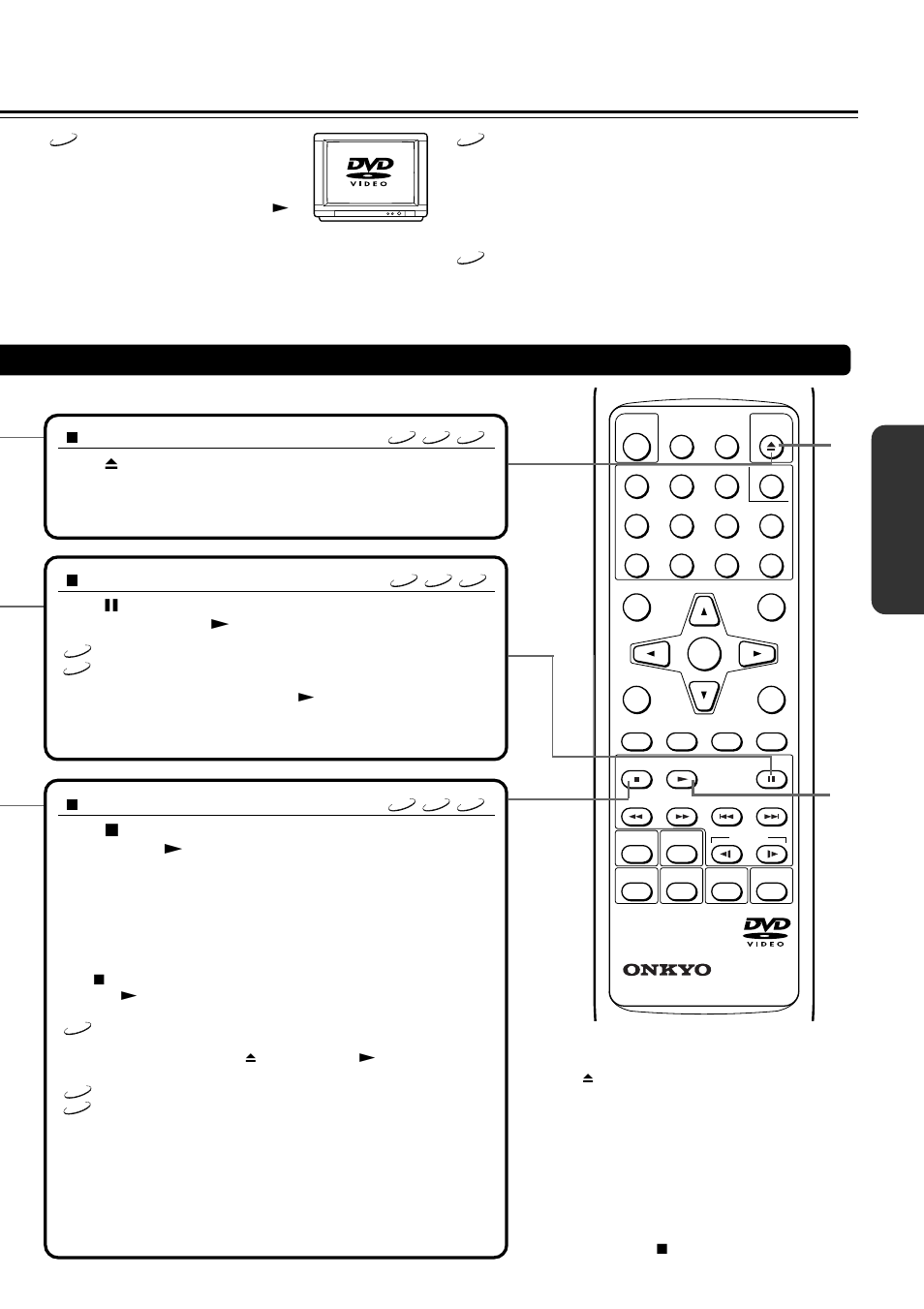 Press r to open the disc tray, Press g during playback, Press e | Onkyo DV-S535 User Manual | Page 13 / 44