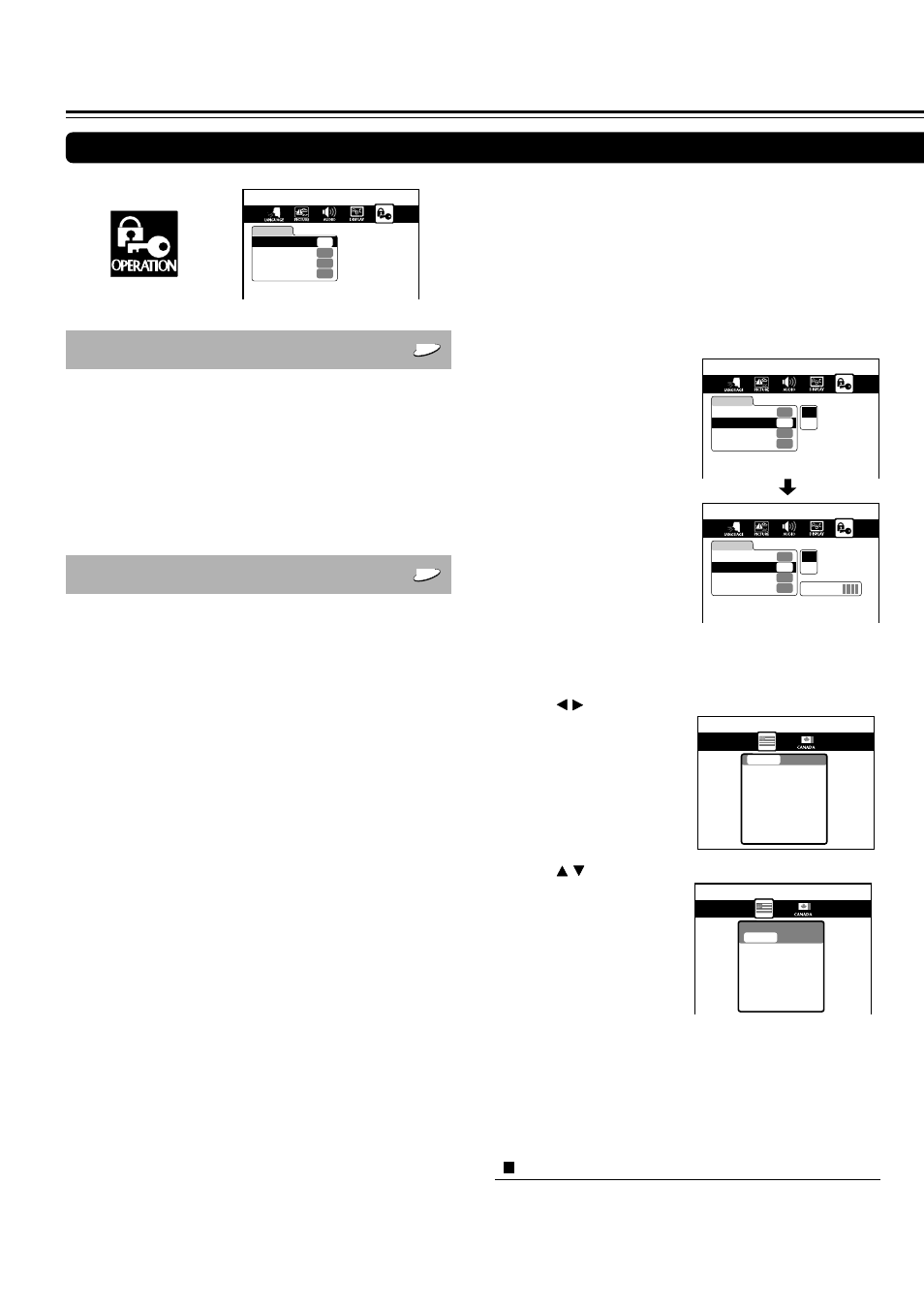 Customizing the function settings, Explanation of each item in the operation category, Pause/still | Parental lock, Further steps | Onkyo DV-S535 User Manual | Page 34 / 44