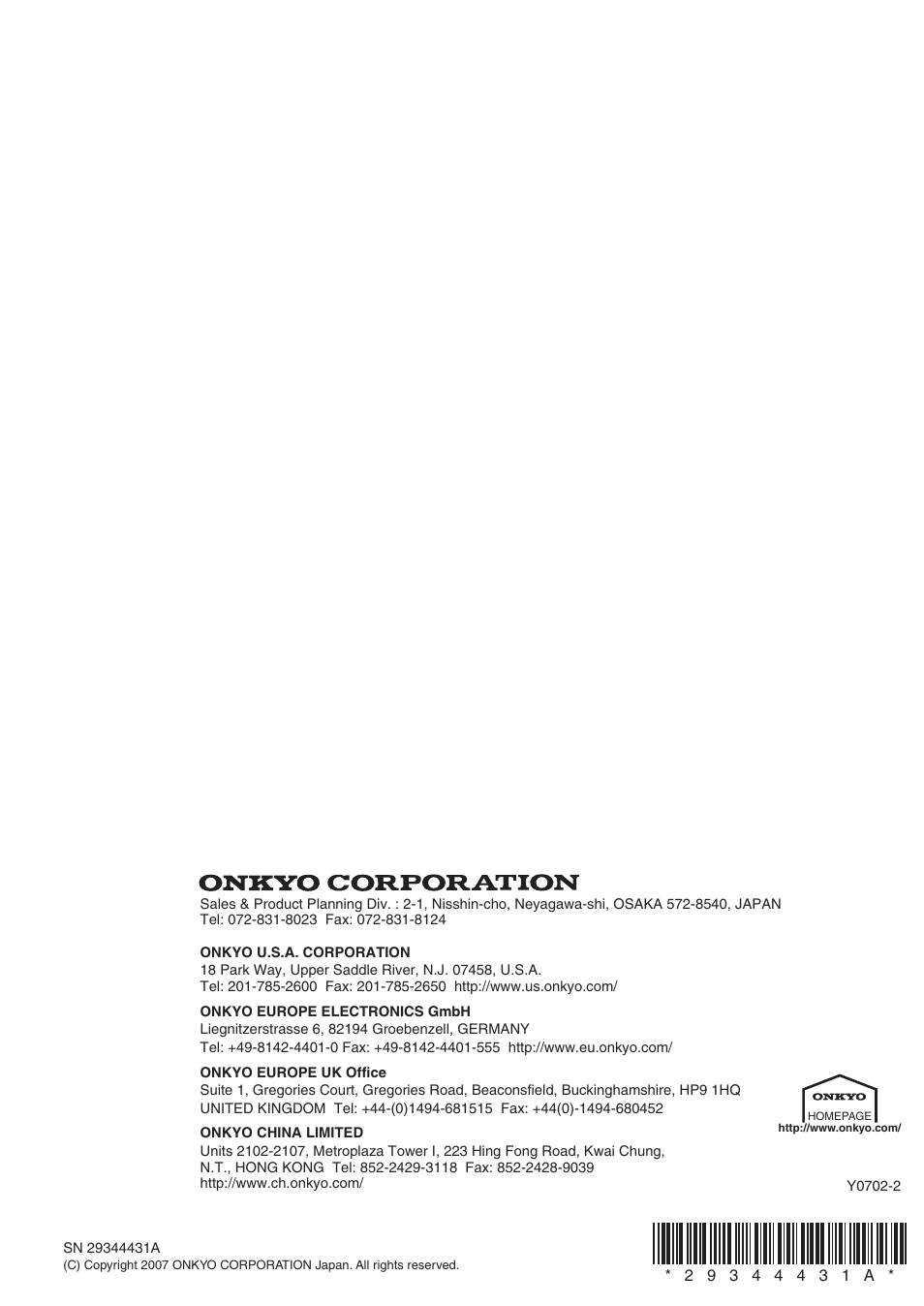 Onkyo T-4355 User Manual | Page 24 / 24