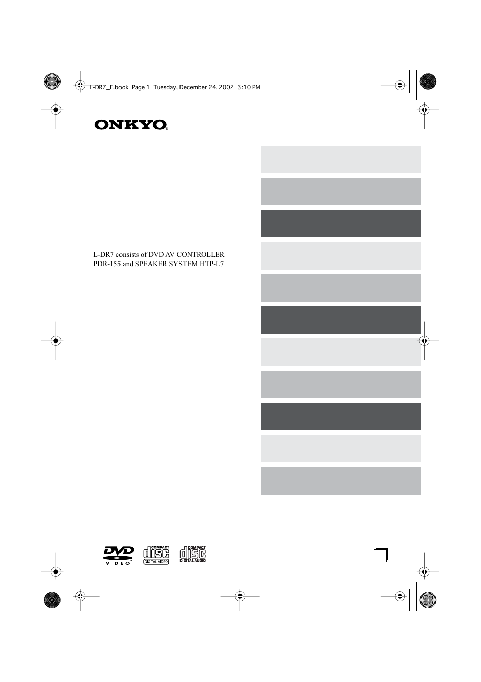 Onkyo L-DR7 User Manual | 128 pages