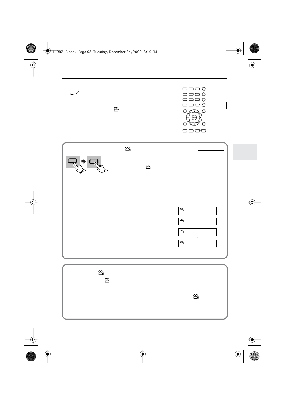 Selecting the camera angle, Viewing from the desired camera angle, If the | Turning off the mark on the tv screen, Angle shift, Each press of angle switches the camera angle | Onkyo L-DR7 User Manual | Page 63 / 128