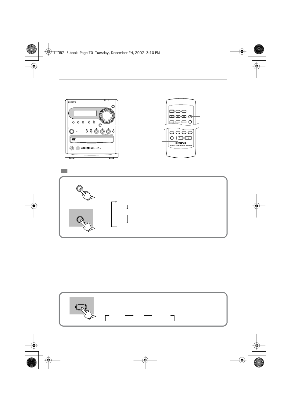 Boosting the super bass/high ranges, Using the dimmer function, Boosting the super bass/high | Ranges, Dimmer acoustic control acoustic control pdr-155 | Onkyo L-DR7 User Manual | Page 70 / 128