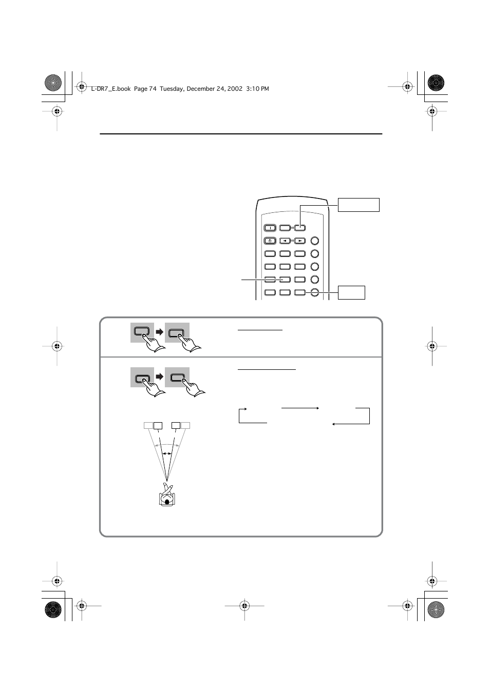 Adjusting the listening angle, Enjoying the surround sound, Tv/setup shift | Onkyo L-DR7 User Manual | Page 74 / 128