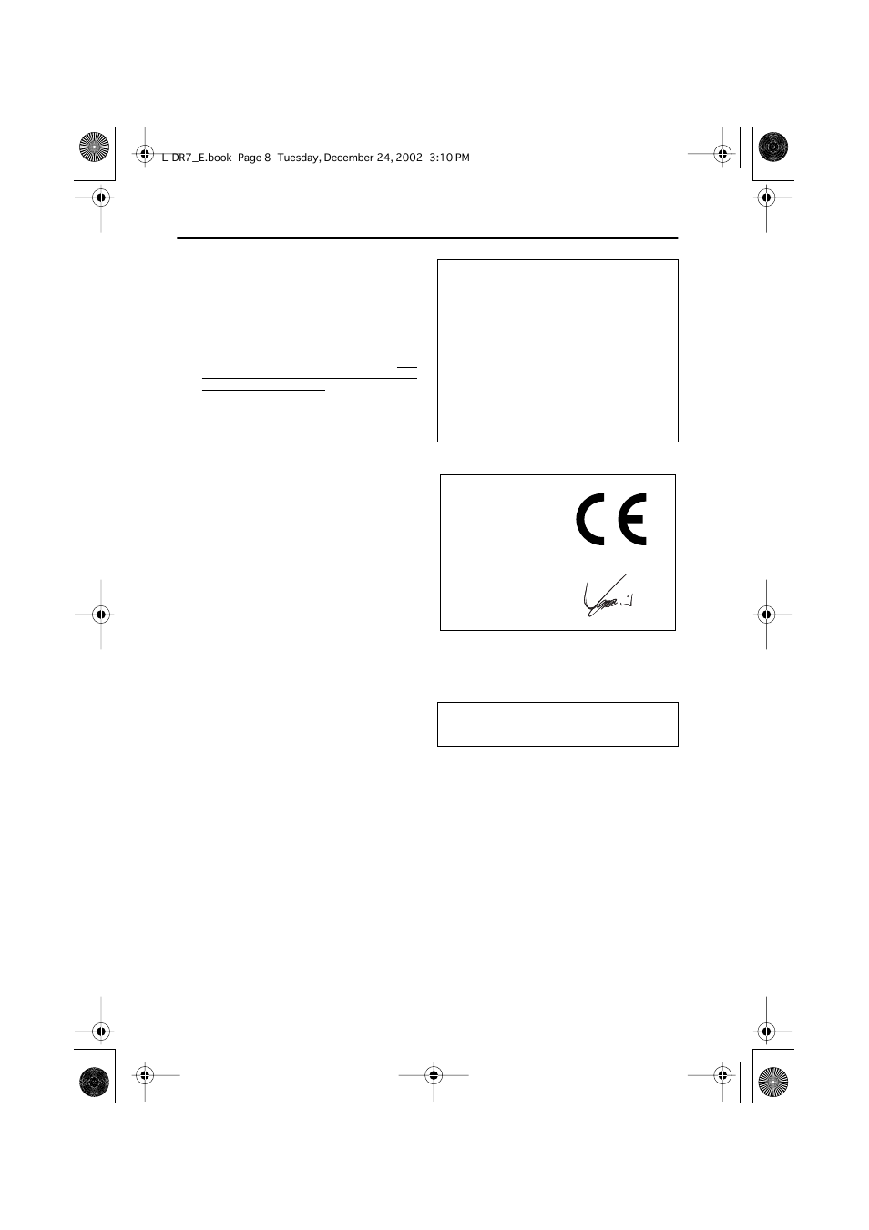 Precautions | Onkyo L-DR7 User Manual | Page 8 / 128