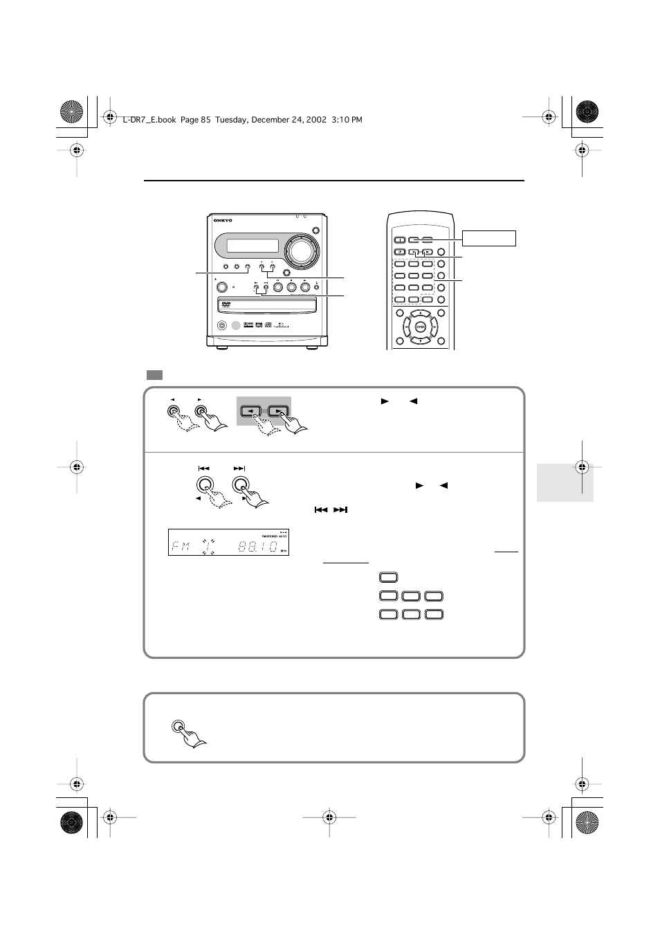 Listening to a preset station, Erasing a preset station, Listening to the radio | Number buttons pdr-155, Remote controller | Onkyo L-DR7 User Manual | Page 85 / 128