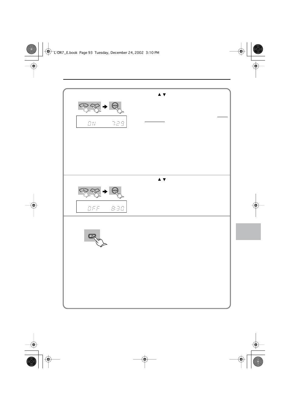 Cancelling the timer programming operation, Using the timer functions | Onkyo L-DR7 User Manual | Page 93 / 128