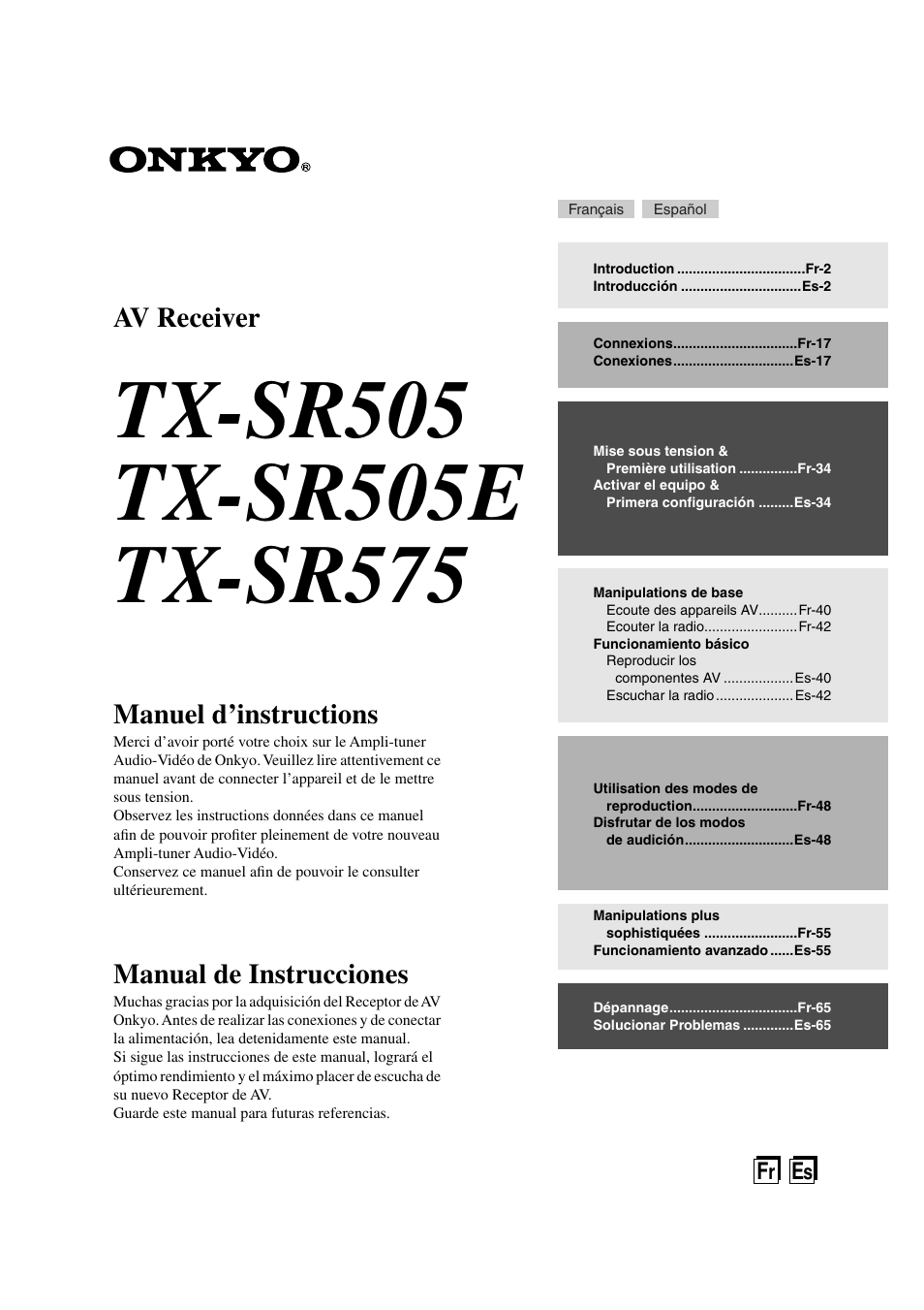 Onkyo TX-SR505E User Manual | 140 pages
