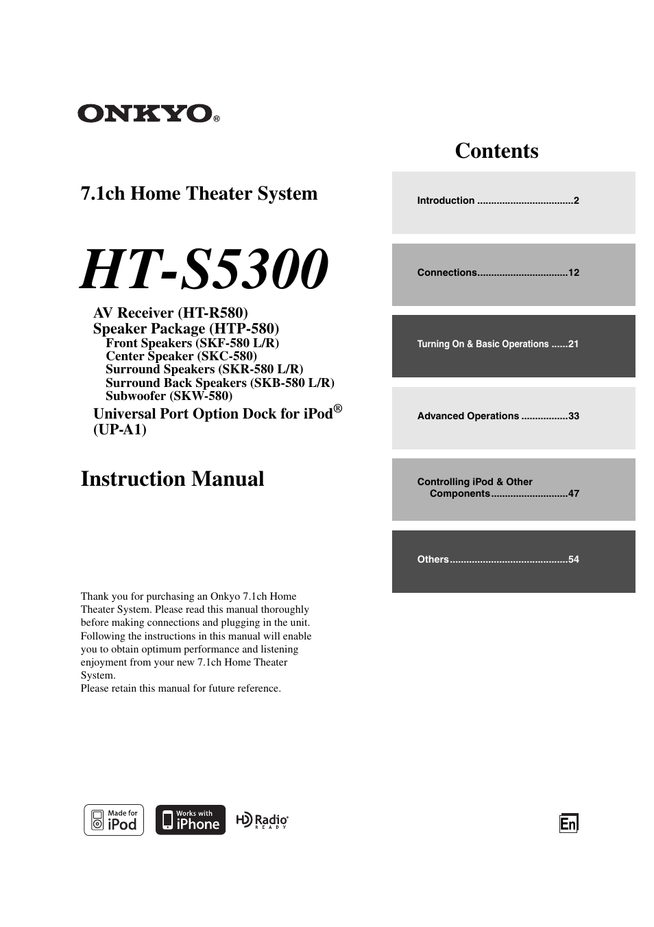 Onkyo HT-S5300 User Manual | 64 pages