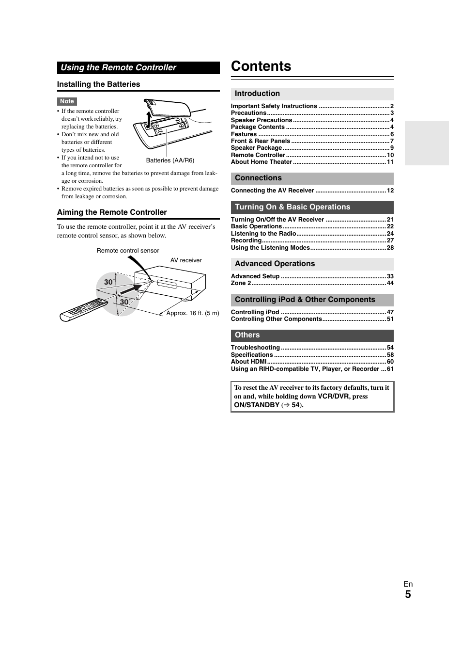 Onkyo HT-S5300 User Manual | Page 5 / 64