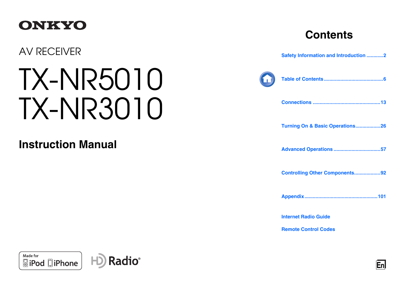 Onkyo AV Receiver TX-NR5010 User Manual | 168 pages