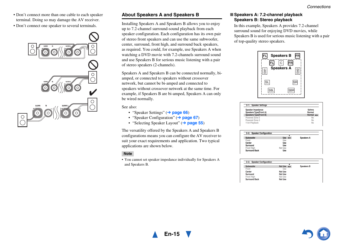 En-15, About speakers a and speakers b | Onkyo AV Receiver TX-NR5010 User Manual | Page 15 / 168