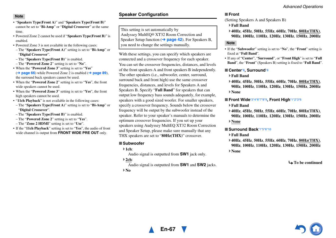 Manually, Speaker configuration, D “speaker | Configuration, In “speaker, Speaker, En-67 | Onkyo AV Receiver TX-NR5010 User Manual | Page 67 / 168