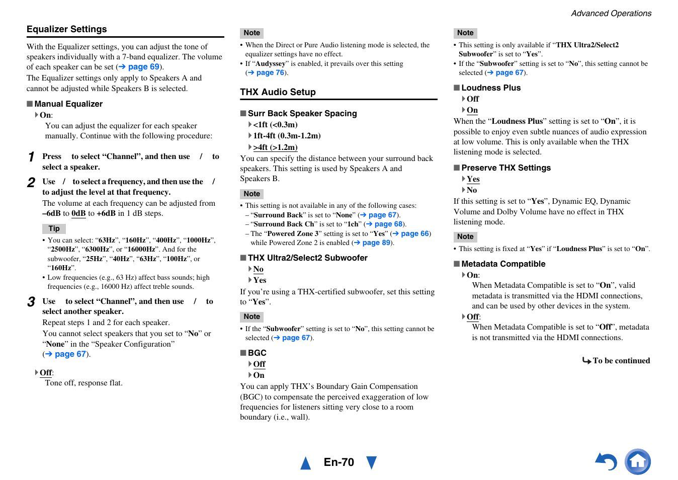 Equalizer settings, En-70 | Onkyo AV Receiver TX-NR5010 User Manual | Page 70 / 168