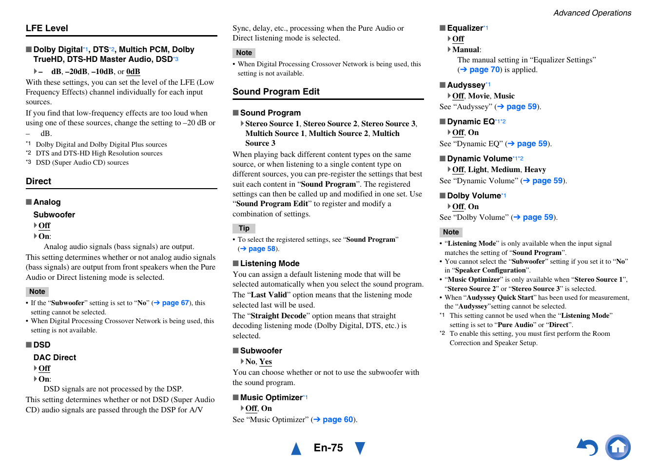 Sound program edit, En-75 | Onkyo AV Receiver TX-NR5010 User Manual | Page 75 / 168