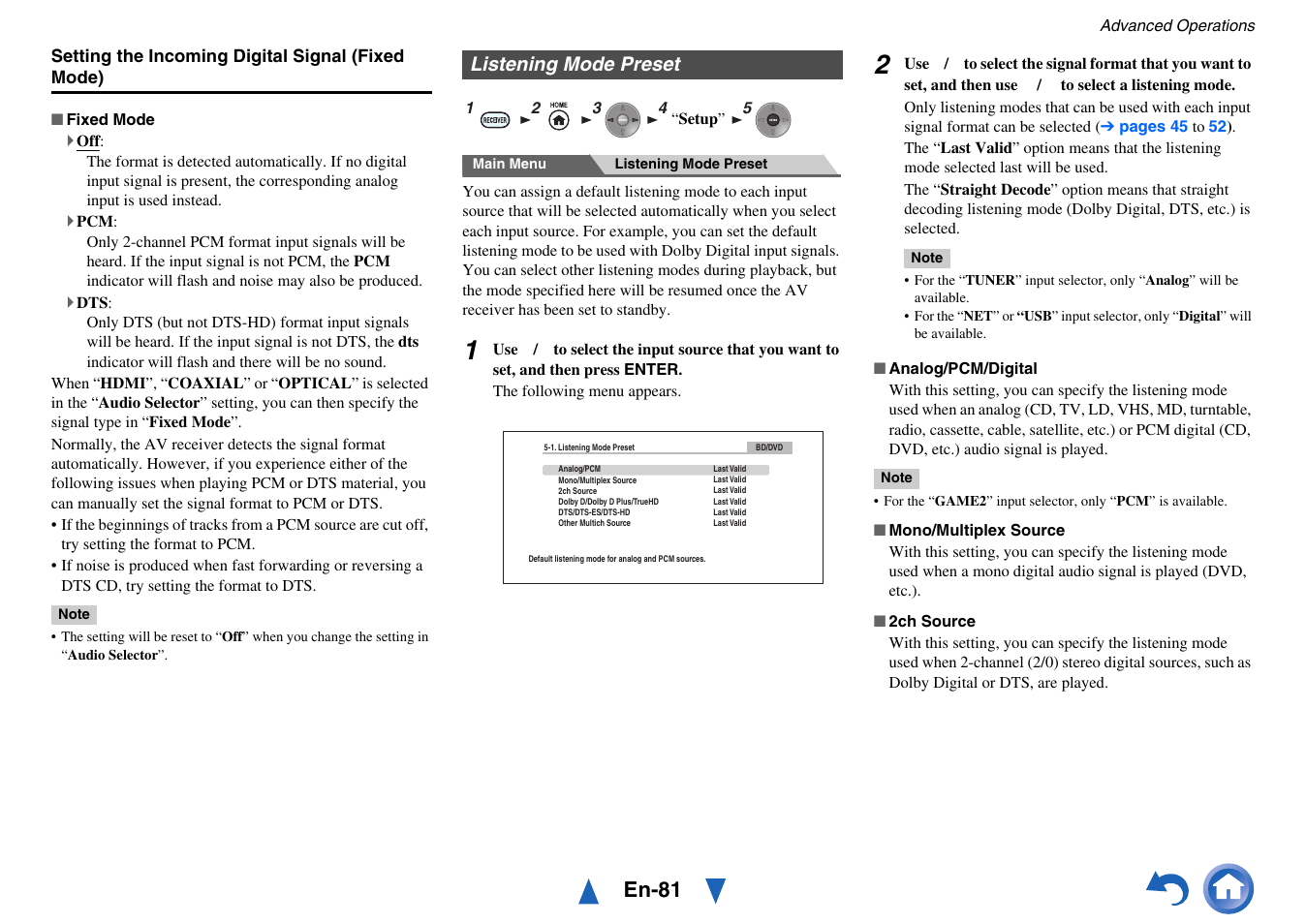 Listening mode preset, En-81 | Onkyo AV Receiver TX-NR5010 User Manual | Page 81 / 168