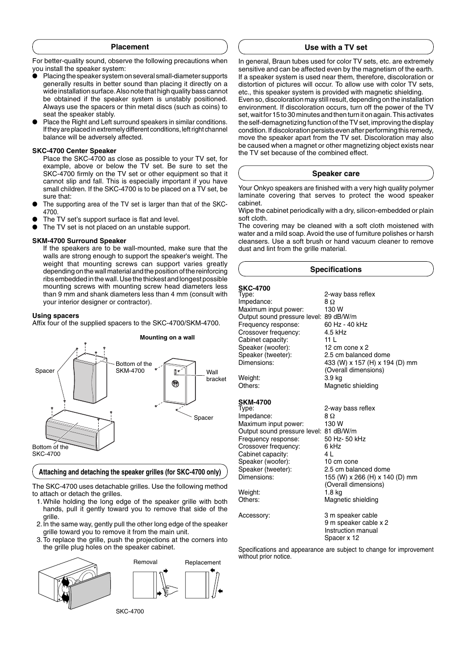 Onkyo SKS-4700 User Manual | Page 2 / 4