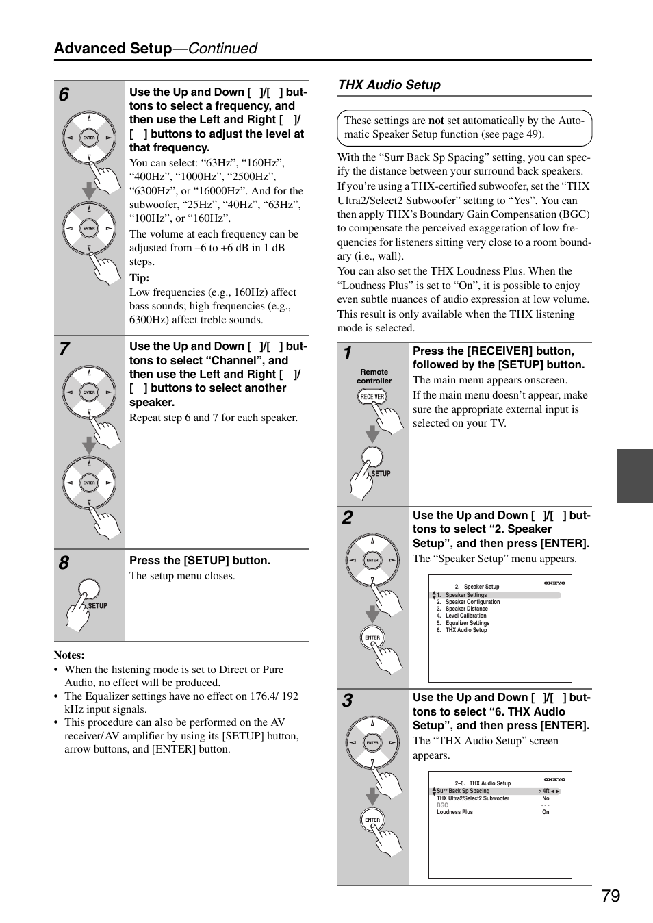 Advanced setup —continued | Onkyo TX-SA706 User Manual | Page 79 / 120