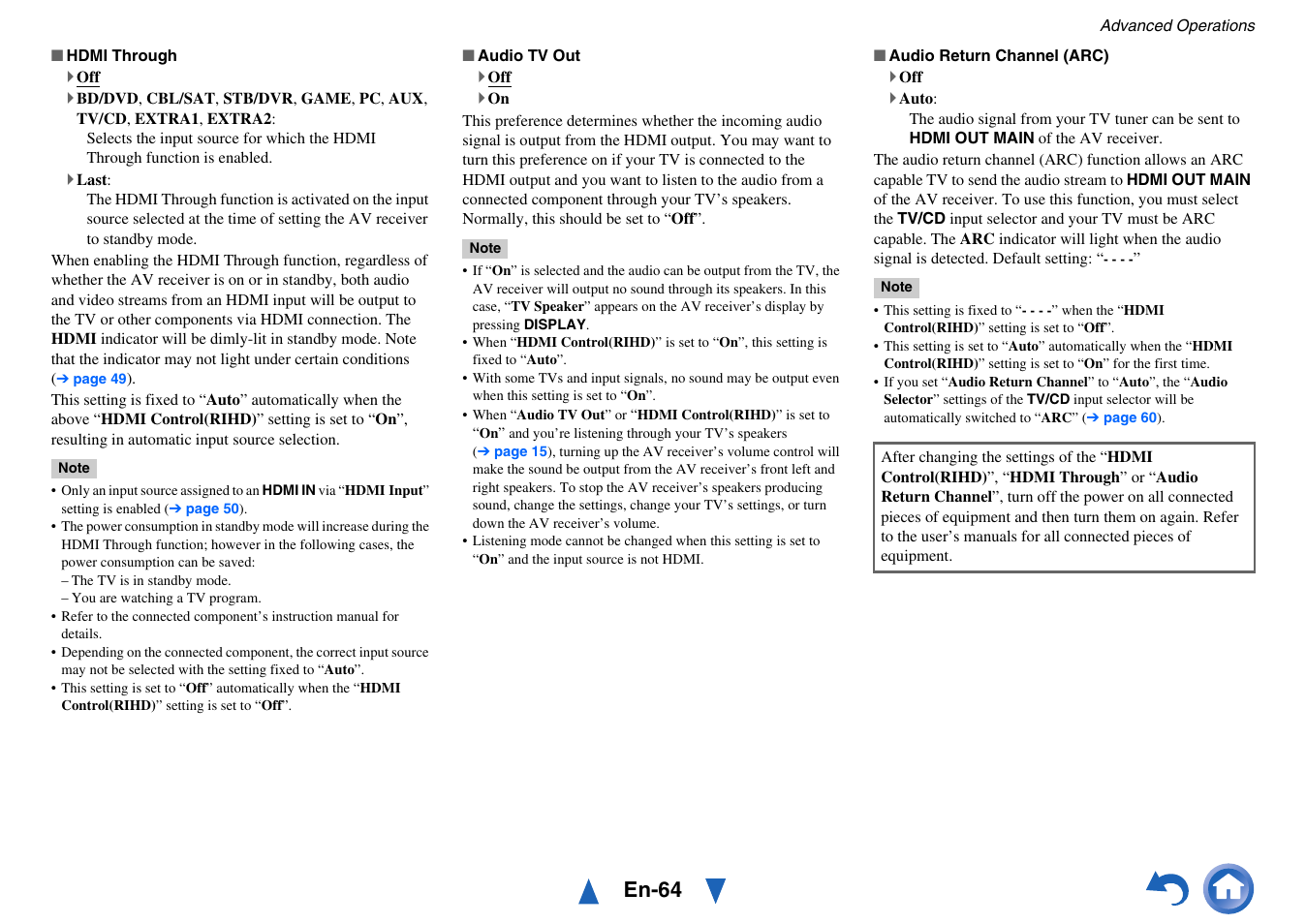 En-64 | Onkyo AV RECEIVER HT-RC470 User Manual | Page 64 / 144