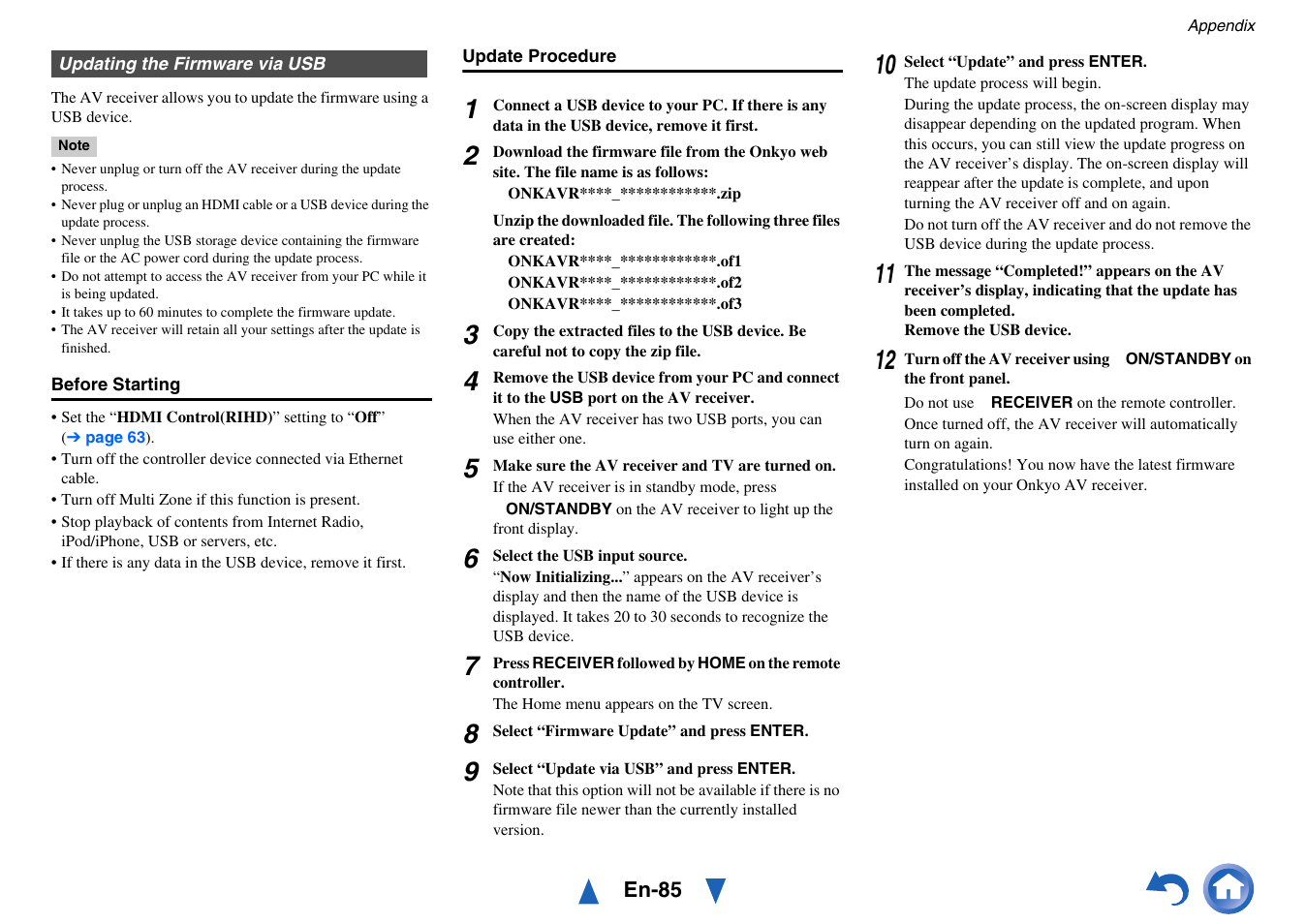 Onkyo AV RECEIVER HT-RC470 User Manual | Page 85 / 144