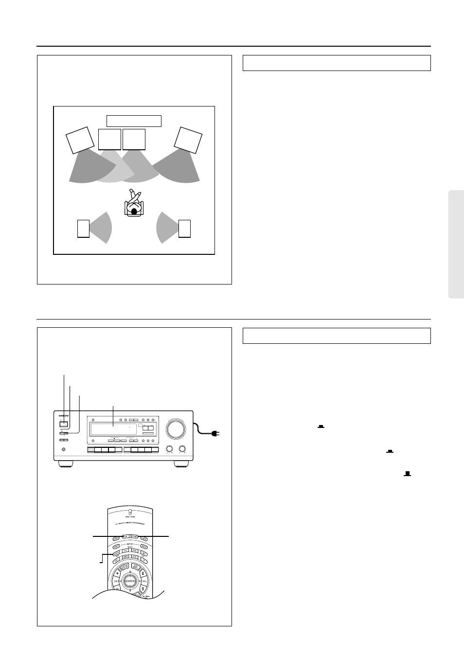 Positioning speakers, Connecting the power, Positioning speakers connecting the power | Onkyo TX-DS575x User Manual | Page 11 / 44