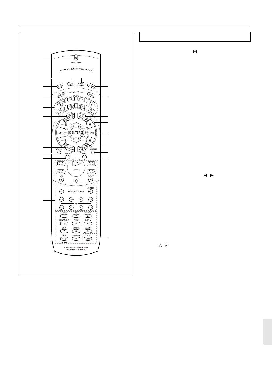 Control positions and names | Onkyo TX-DS575x User Manual | Page 43 / 44