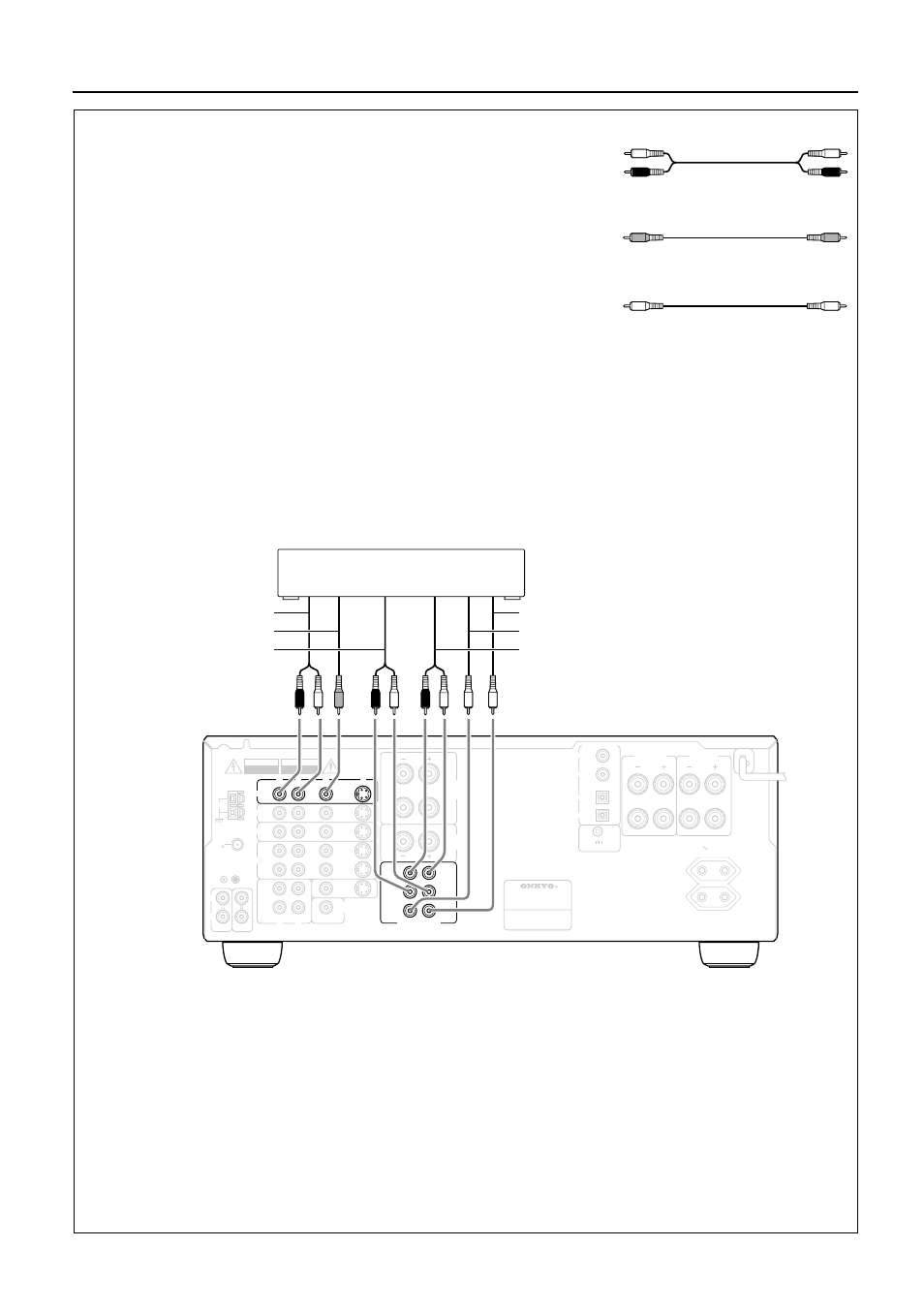 Connecting other devices, Decoder with 5.1 channel output, Monaural audio cable (mono) | Onkyo TX-DS575x User Manual | Page 8 / 44