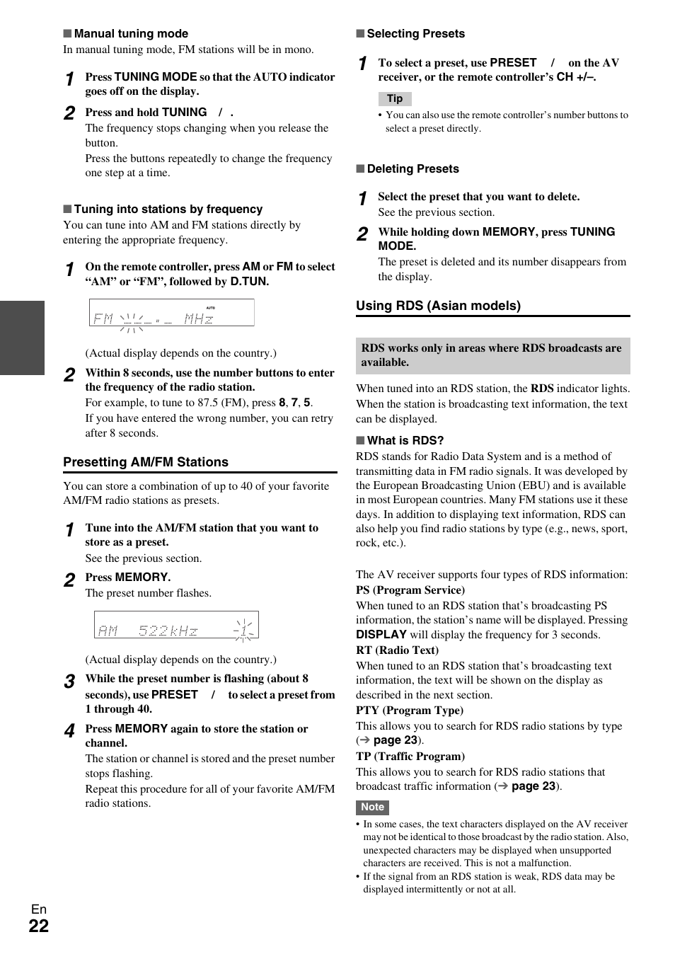 To 22, N (22 | Onkyo HT-R590 User Manual | Page 22 / 60