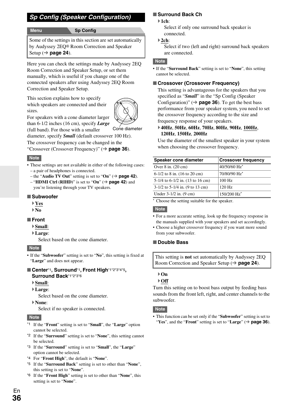 Sp config (speaker configuration), E “sp config (speaker configuration), Manually | Perform the “sp config (speaker configuration) | Onkyo HT-R590 User Manual | Page 36 / 60