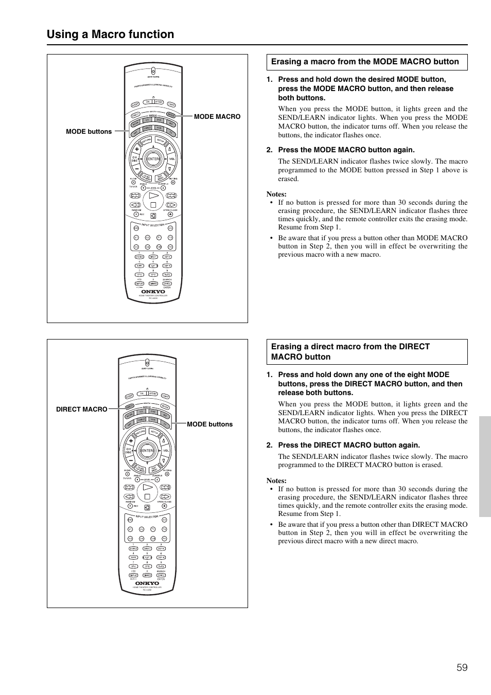 Using a macro function | Onkyo TX-DS696 User Manual | Page 59 / 64