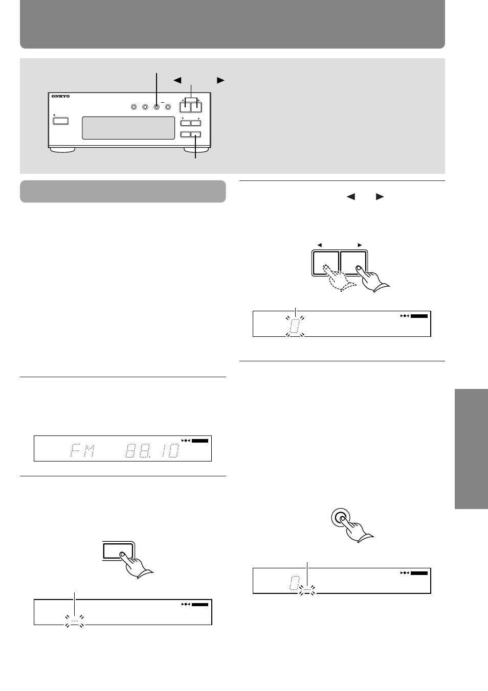 Naming a preset station, Press the character button, Use the preset √ or ® button to select a character | The character flashes on the display | Onkyo T-405X User Manual | Page 19 / 32