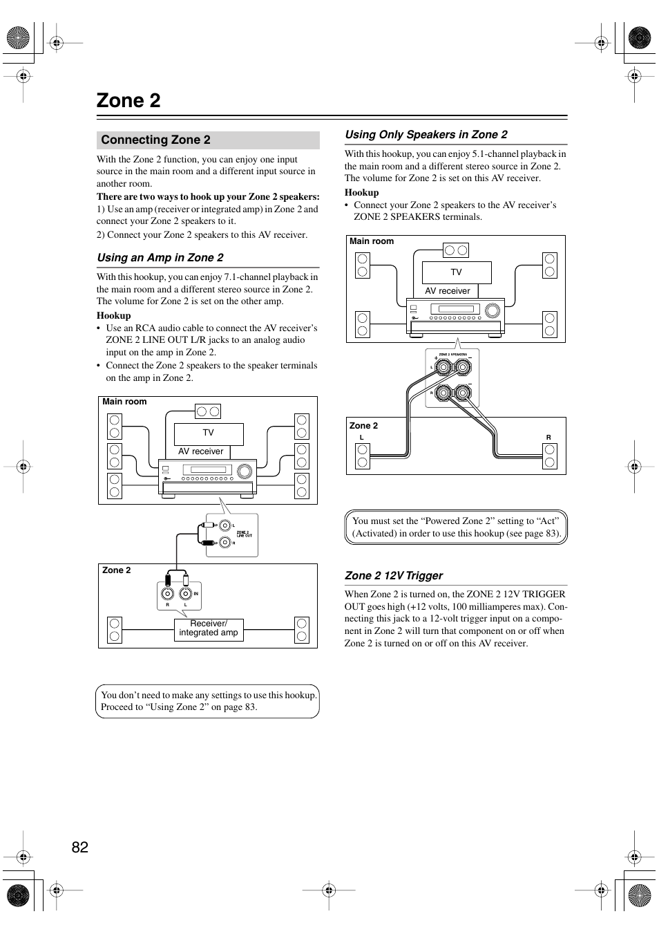 Zone 2 | Onkyo TX-SR803/803E User Manual | Page 82 / 104
