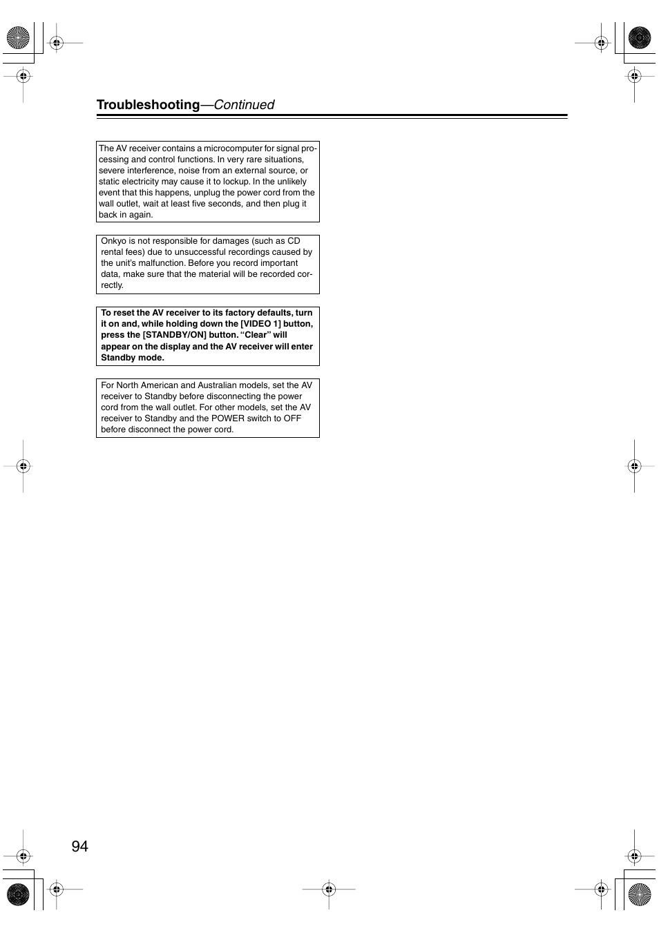 Onkyo TX-SR803/803E User Manual | Page 94 / 104